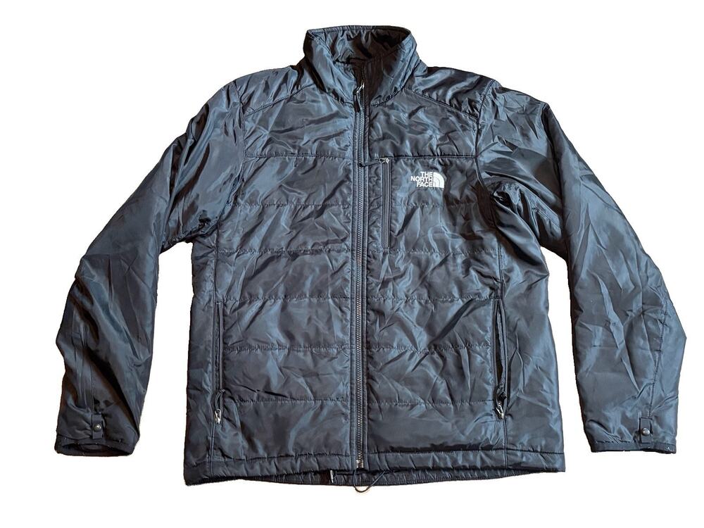 The North Face Men's Full Zip Quilted Puffer Jacket Black Insulated Size Medium